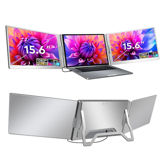 15.6 Inch Portable Tri-Screen Monitor FHD 360° adjustable screen